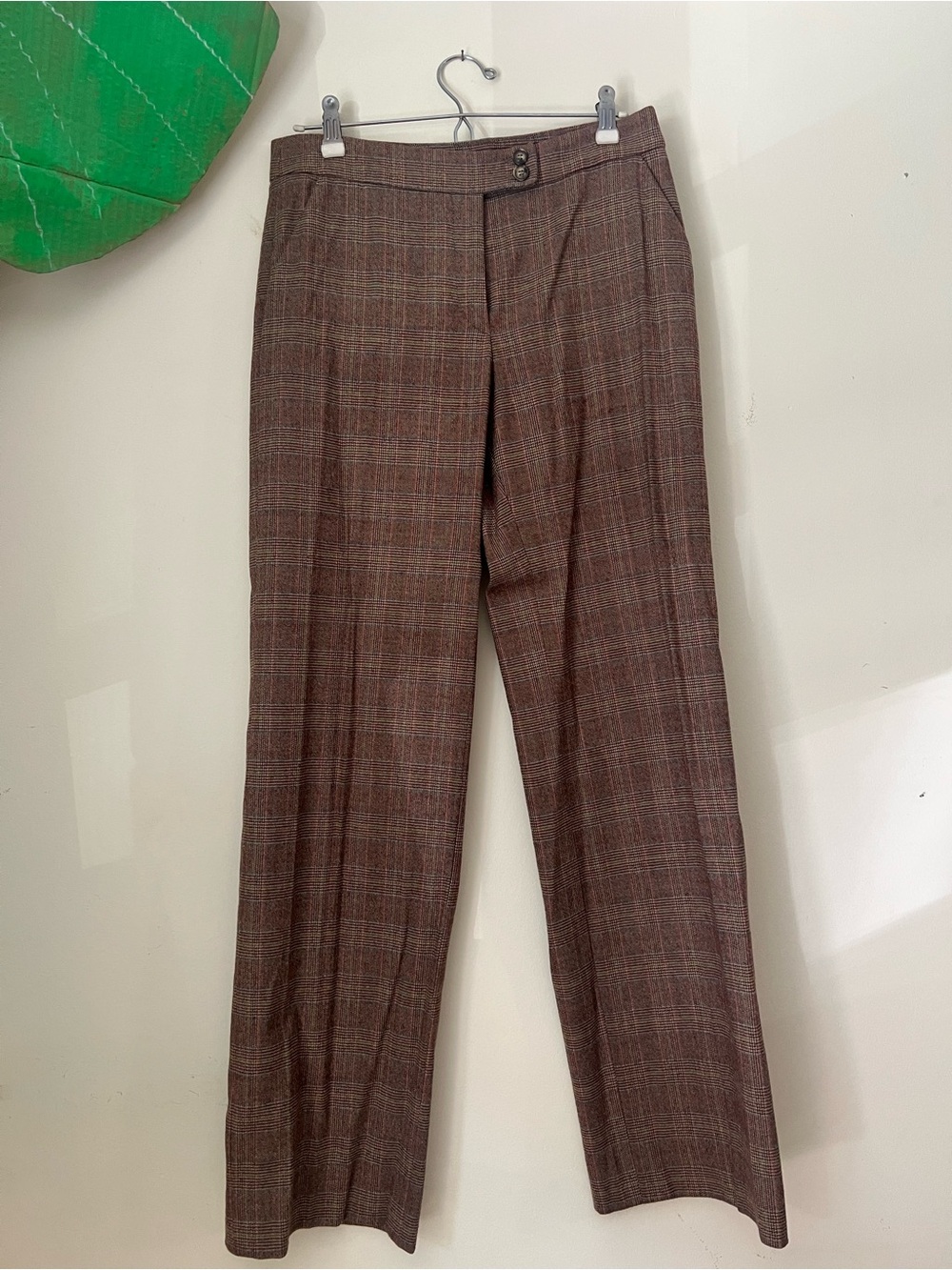 Etro Brown Plaid Dress Trousers